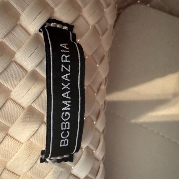 BCBG Woven Cream Tote Bag (looks like naghedi) - Picture 6 of 6